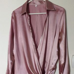 Pink Satin Blouse
